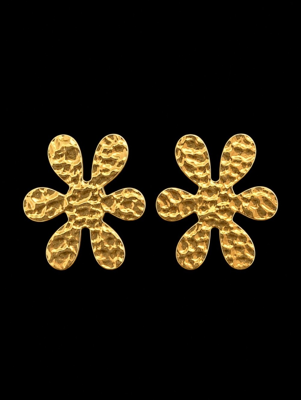 3/$30 Hammered Goldtone Flower Post Earrings